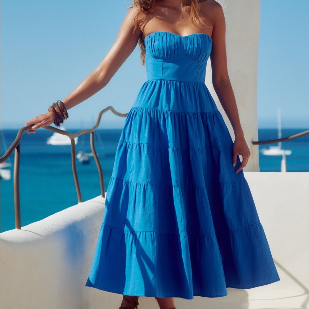 Mister Zimi Vibrant Blue Strapless Dress *Worn  once*